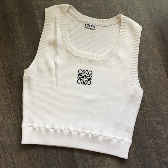 Anagram Cotton Blend Crop Top in White M - Picture 2 of 5